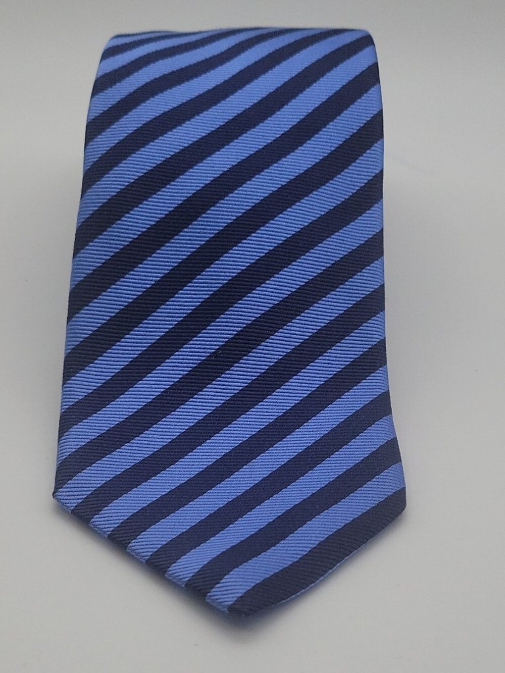 Peter Millar 100% Silk Striped Blue Navy Men's Tie Woven Made in USA